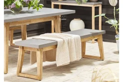 Hagemøbelsett av bord og 2 benker grå ORIA