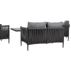 Hagemøbelsett HOME4YOU Bristol bord, sofa og 2 stoler grå