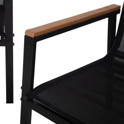 Hagemøbelsett HOME4YOU Canaan bord, benk og 2 stoler svart