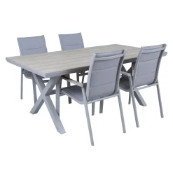 Hagemøbelsett HOME4YOU Corinna bord og 4 stoler