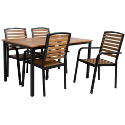 Hagemøbelsett HOME4YOU Dalya bord og 4 stoler
