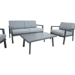 Hagemøbelsett HOME4YOU Delgado bord, sofa og 2 stoler