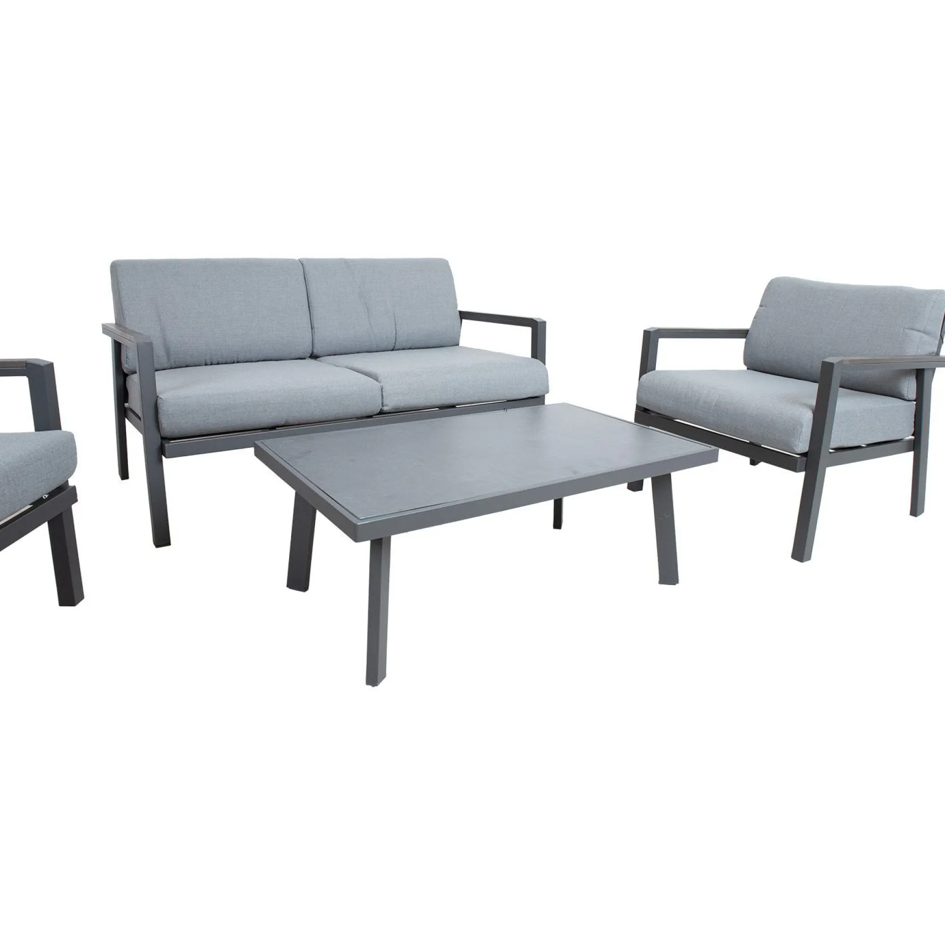 Hagemøbelsett HOME4YOU Delgado bord, sofa og 2 stoler