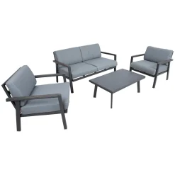 Hagemøbelsett HOME4YOU Delgado bord, sofa og 2 stoler