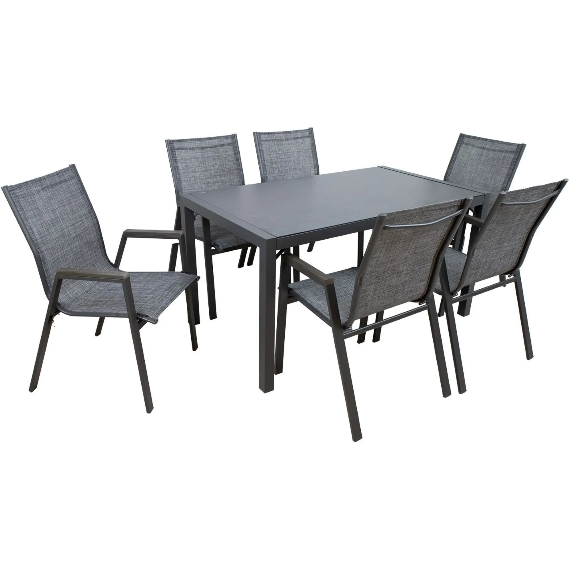 Hagemøbelsett HOME4YOU Delgado bord og 6 stoler