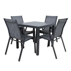 Hagemøbelsett HOME4YOU Delgado bord og 4 stoler