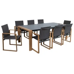 Hagemøbelsett HOME4YOU Duisburg bord og 8 stoler