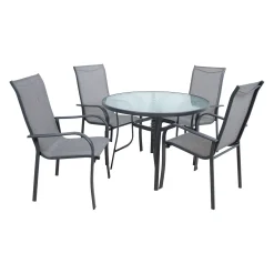 Hagemøbelsett HOME4YOU Everet bord og 4 stoler