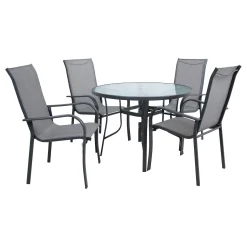 Hagemøbelsett HOME4YOU Everet bord og 4 stoler