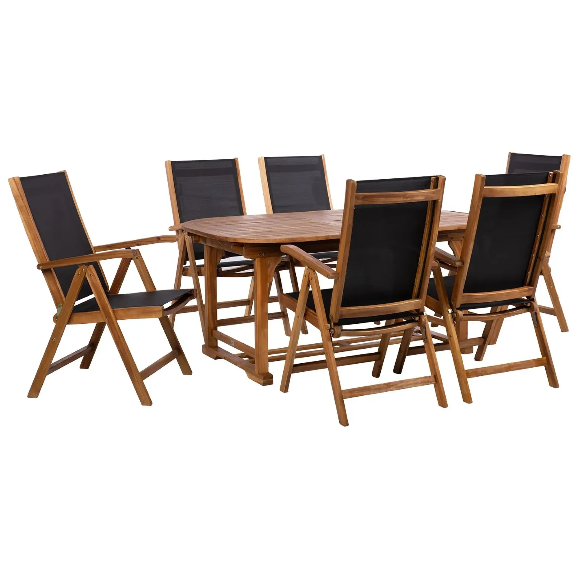 Hagemøbelsett HOME4YOU Fabiola bord og 6 stoler