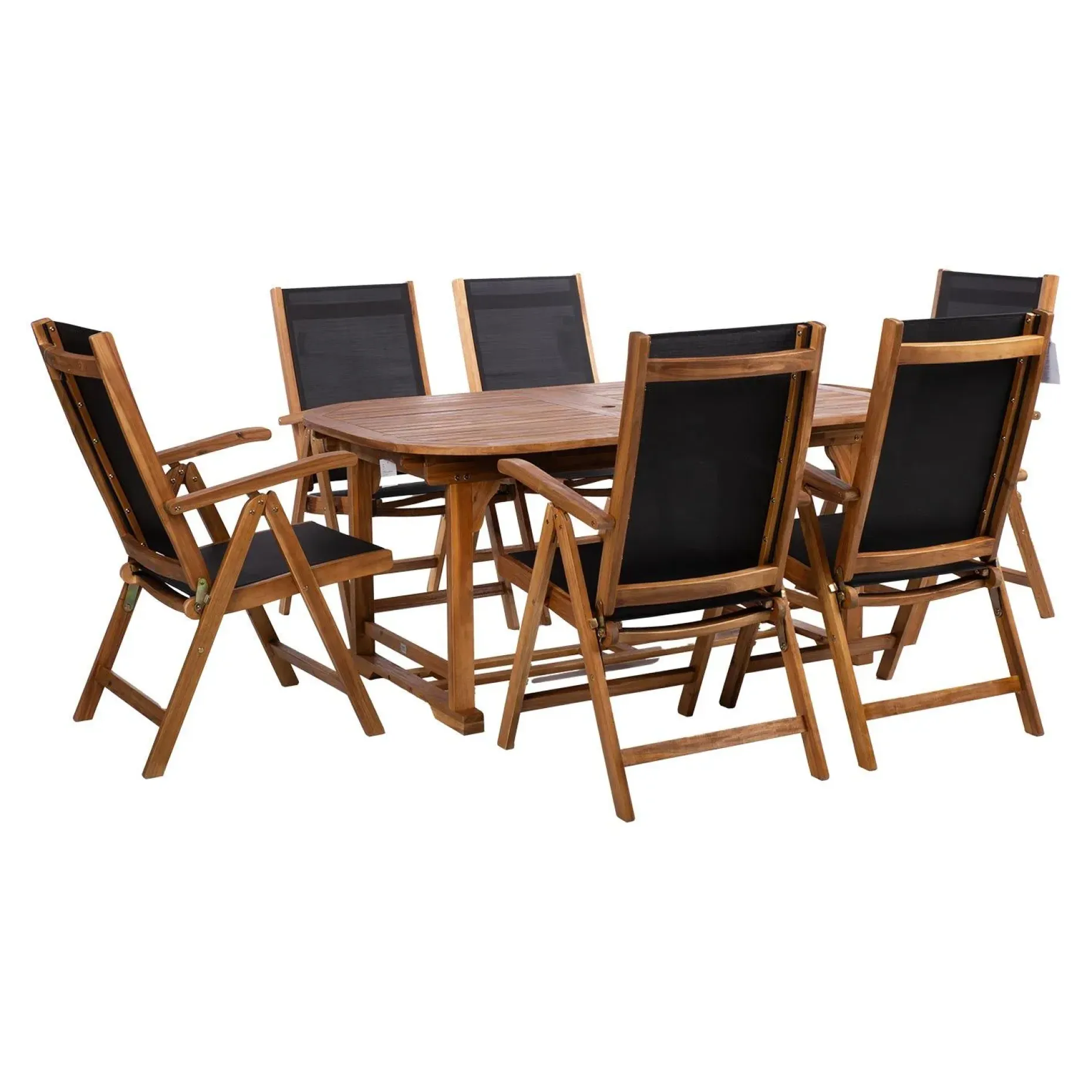 Hagemøbelsett HOME4YOU Fabiola bord og 6 stoler
