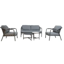 Hagemøbelsett HOME4YOU Kassel 2 bord, sofa og 2 stoler