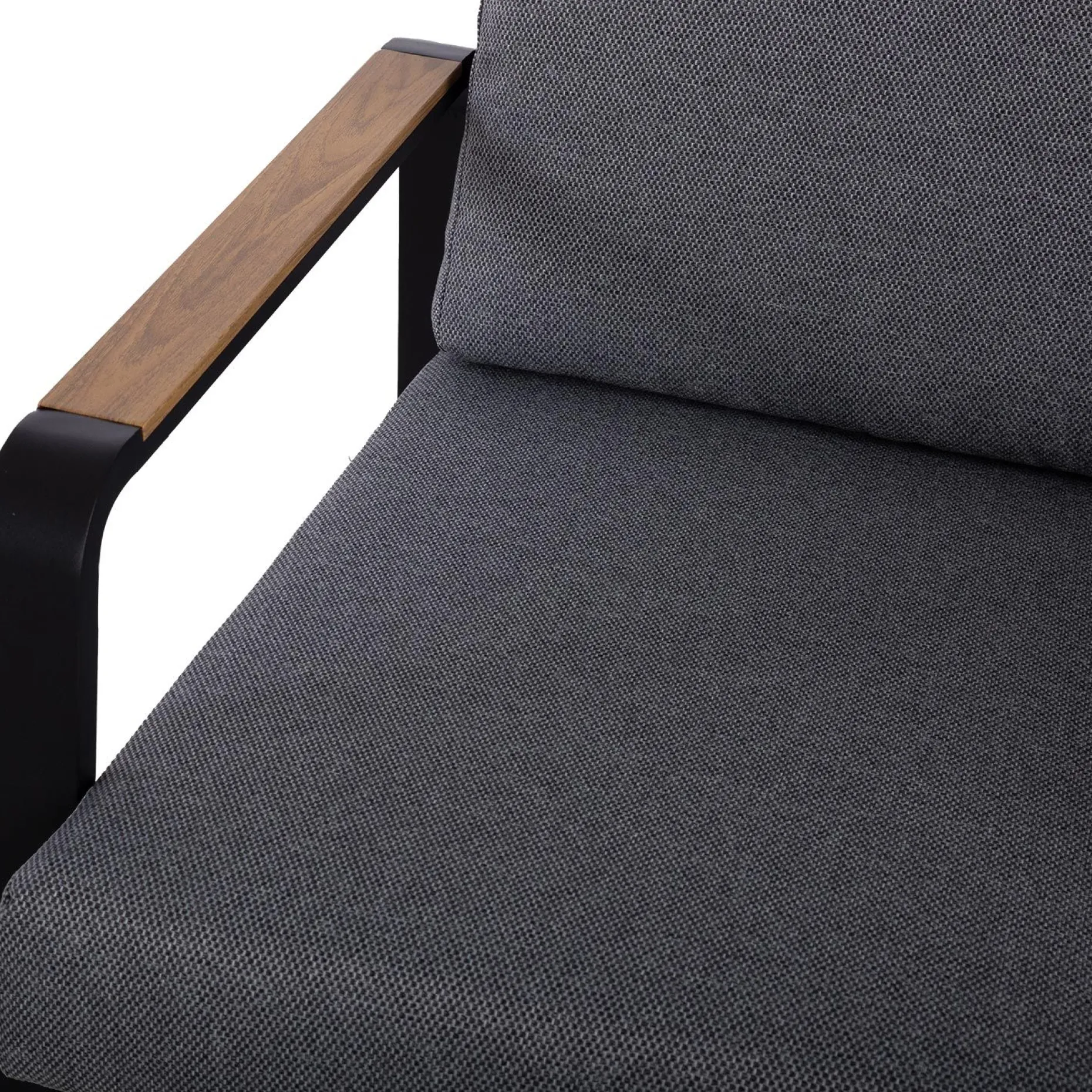 Hagemøbelsett HOME4YOU Lona bord, sofa og 2 stoler grå/svart