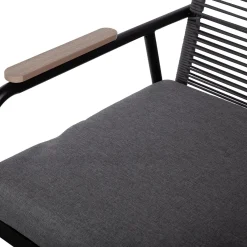 Hagemøbelsett HOME4YOU Macos bord, sofa og 2 stoler Grå/svart