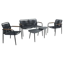 Hagemøbelsett HOME4YOU Nebo 2 bord, benk og 2 stoler