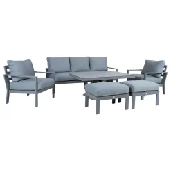 Hagemøbelsett HOME4YOU Rio 6 deler gråbeige