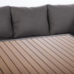 Hagemøbelsett HOME4YOU Rio hjørnesofa og bord mørkegrå