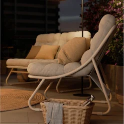 Hagemøbelsett HOME4YOU Samba bord, sofa og 2 stoler lysegrå