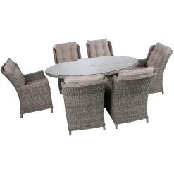 Hagemøbelsett HOME4YOU Trento bord og 6 stoler
