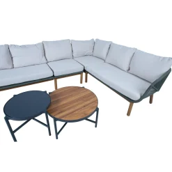 Hagemøbelsett HOME4YOU Tuxedo hjørnesofa og 2 bord