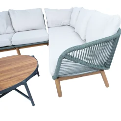 Hagemøbelsett HOME4YOU Tuxedo hjørnesofa og 2 bord