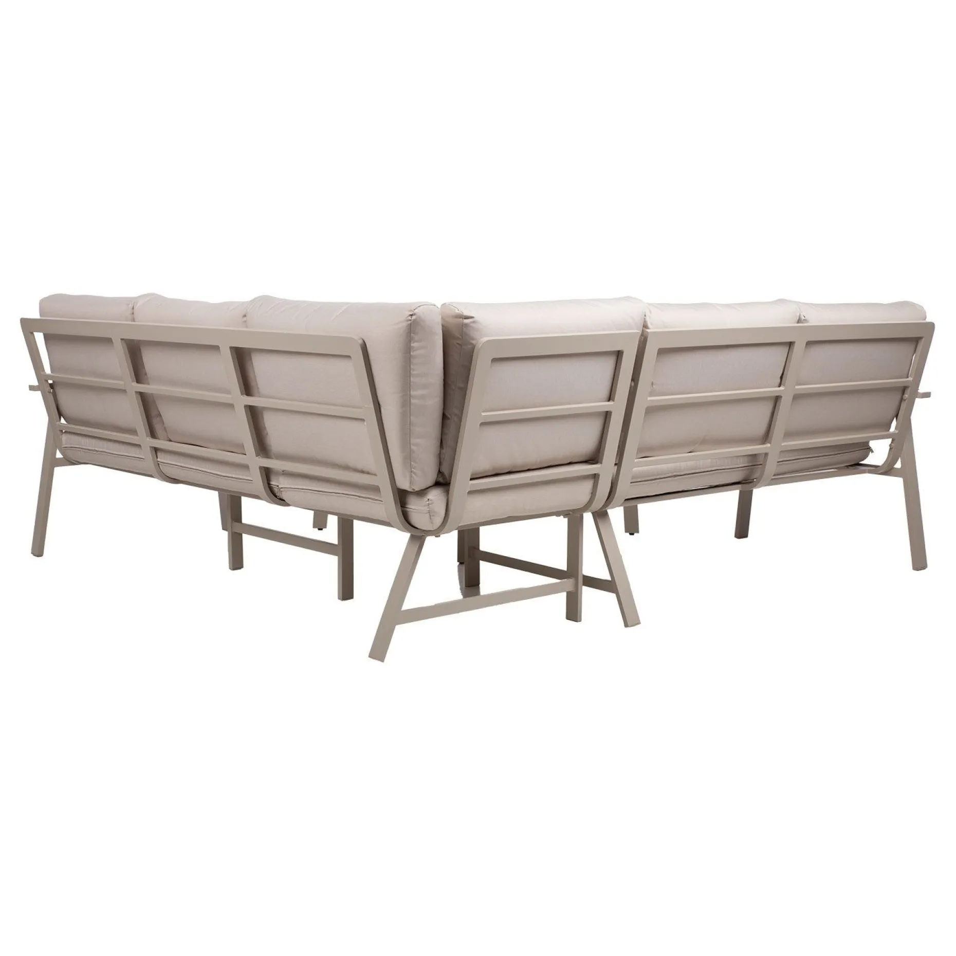 Hagemøbelsett HOME4YOU Upland bord og hjørnesofa beige
