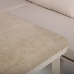 Hagemøbelsett HOME4YOU Upland bord og hjørnesofa beige