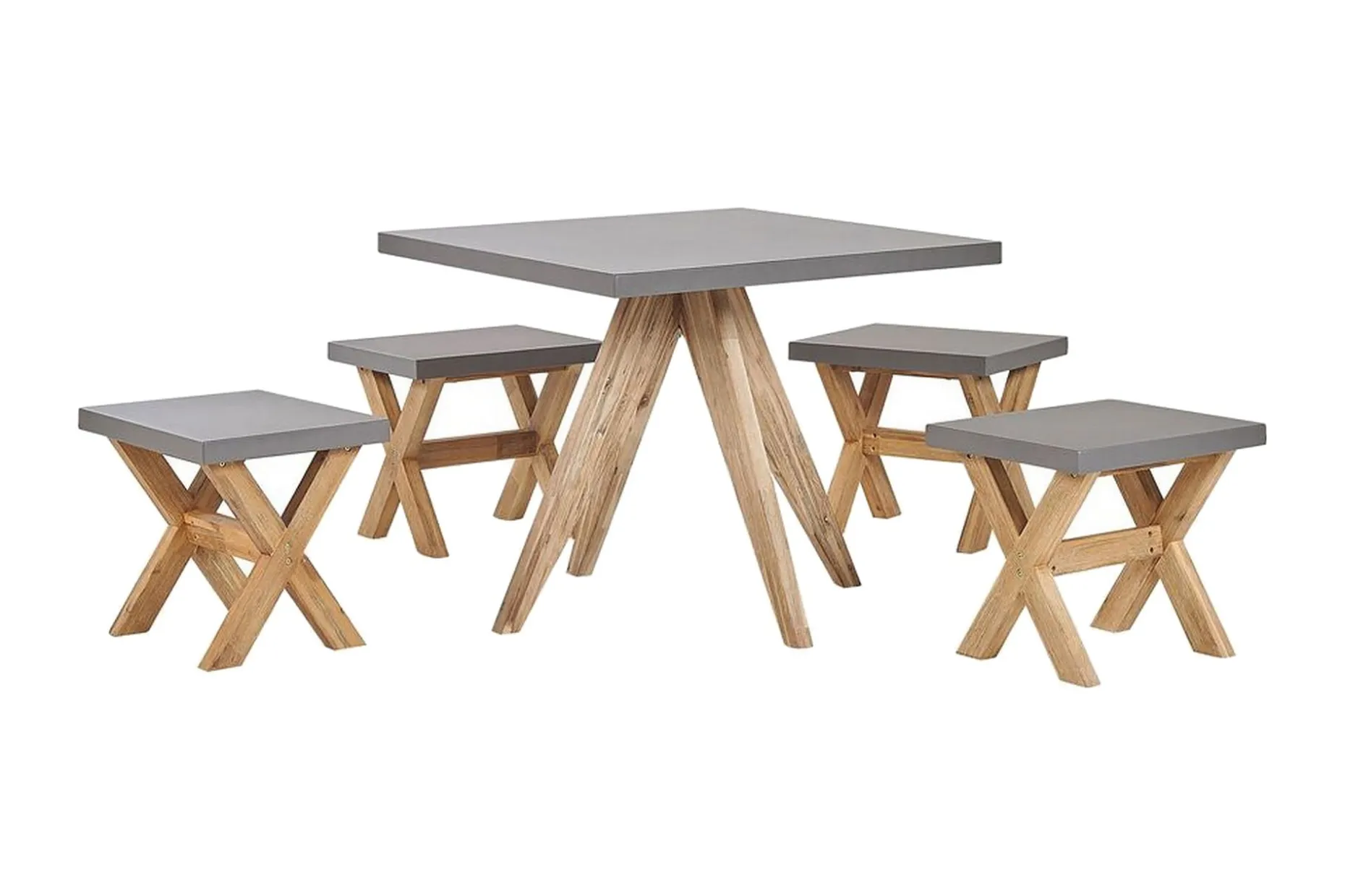 Hagesett med bord og 4 krakker 90 x 90 cm OLBIA