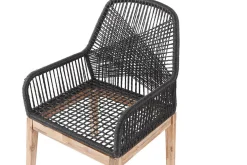 Hagesett med bord og 4 stoler svart/grå OLBIA