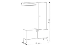 Hall Stand Eik|Svart
