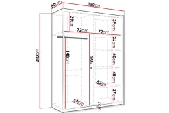 Haparanda Garderobe med Speil 150 cm