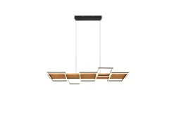 Harper LED-Pendellampe Mattsvart/Tre