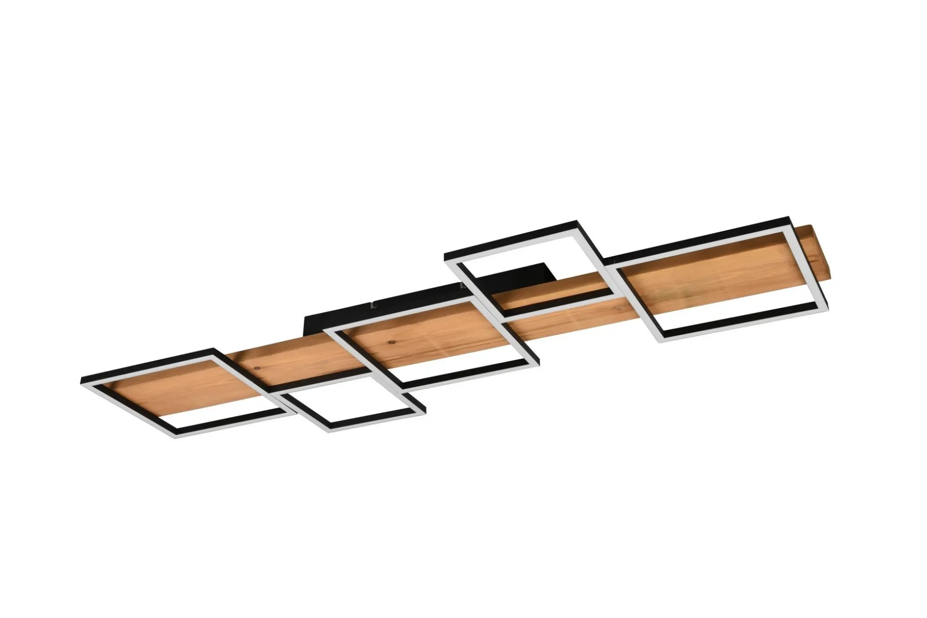 Harper LED-Taklampe 115 cm Mattsvart/Tre