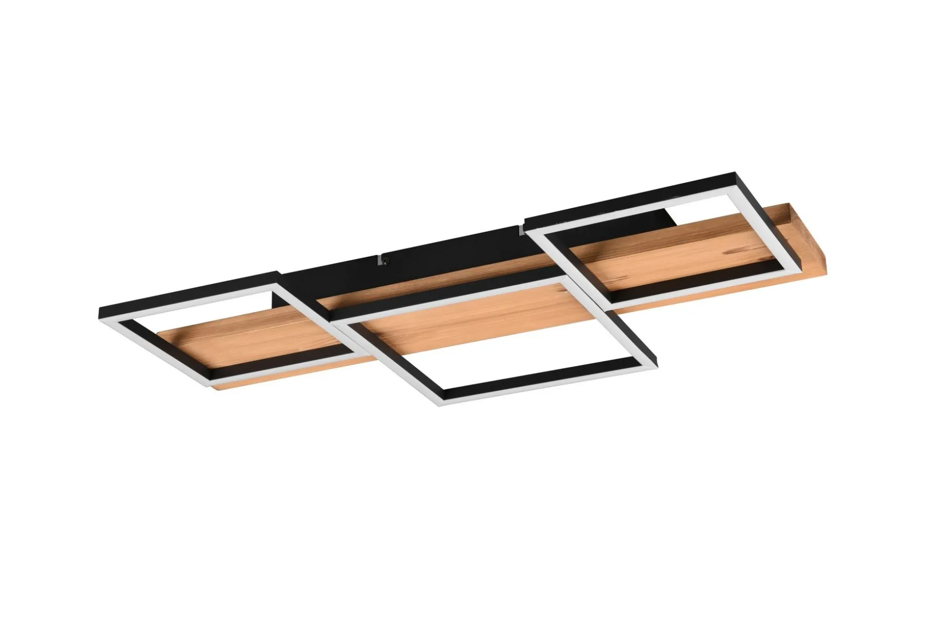 Harper LED-Taklampe 65 cm Mattsvart/Tre