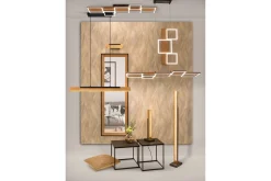 Harper LED-Taklampe 65 cm Mattsvart/Tre
