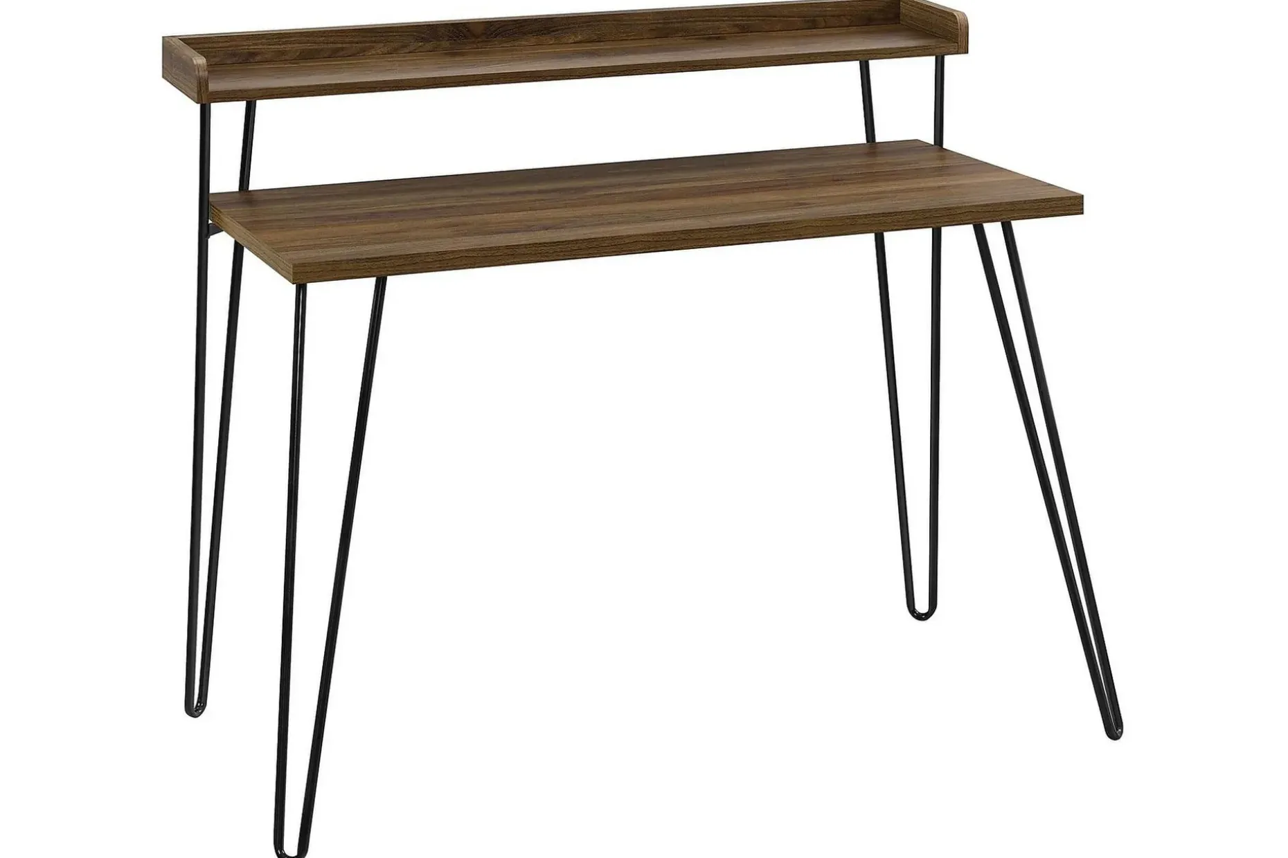 Haven Skrivebord 114 cm med Oppbevaringshylle Hvit/Svart