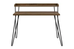 Haven Skrivebord 114 cm med Oppbevaringshylle Hvit/Svart