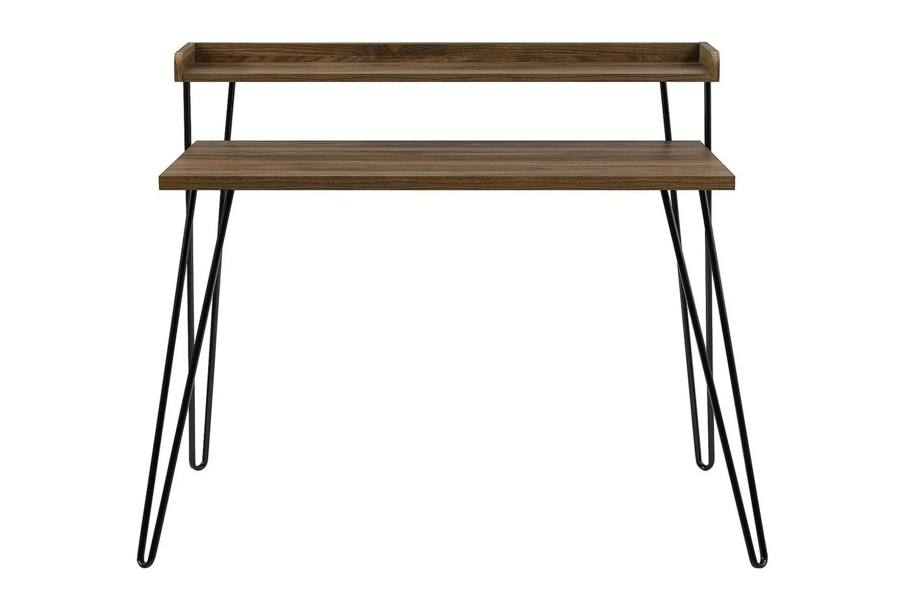 Haven Skrivebord 114 cm med Oppbevaringshylle Hvit/Svart