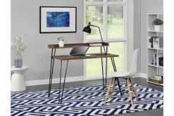 Haven Skrivebord 114 cm med Oppbevaringshylle Hvit/Svart