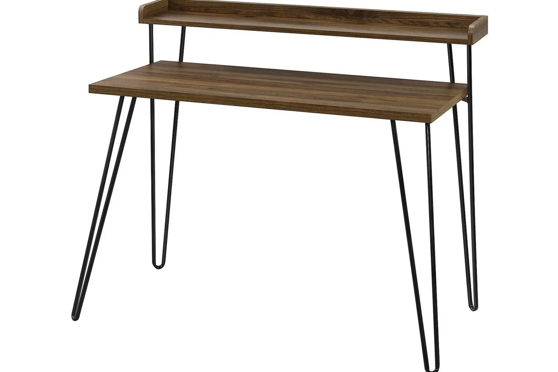 Haven Skrivebord 114 cm med Oppbevaringshylle Hvit/Svart
