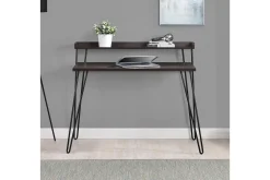 Haven Skrivebord 114 cm med Oppbevaringshylle Espresso/Svart