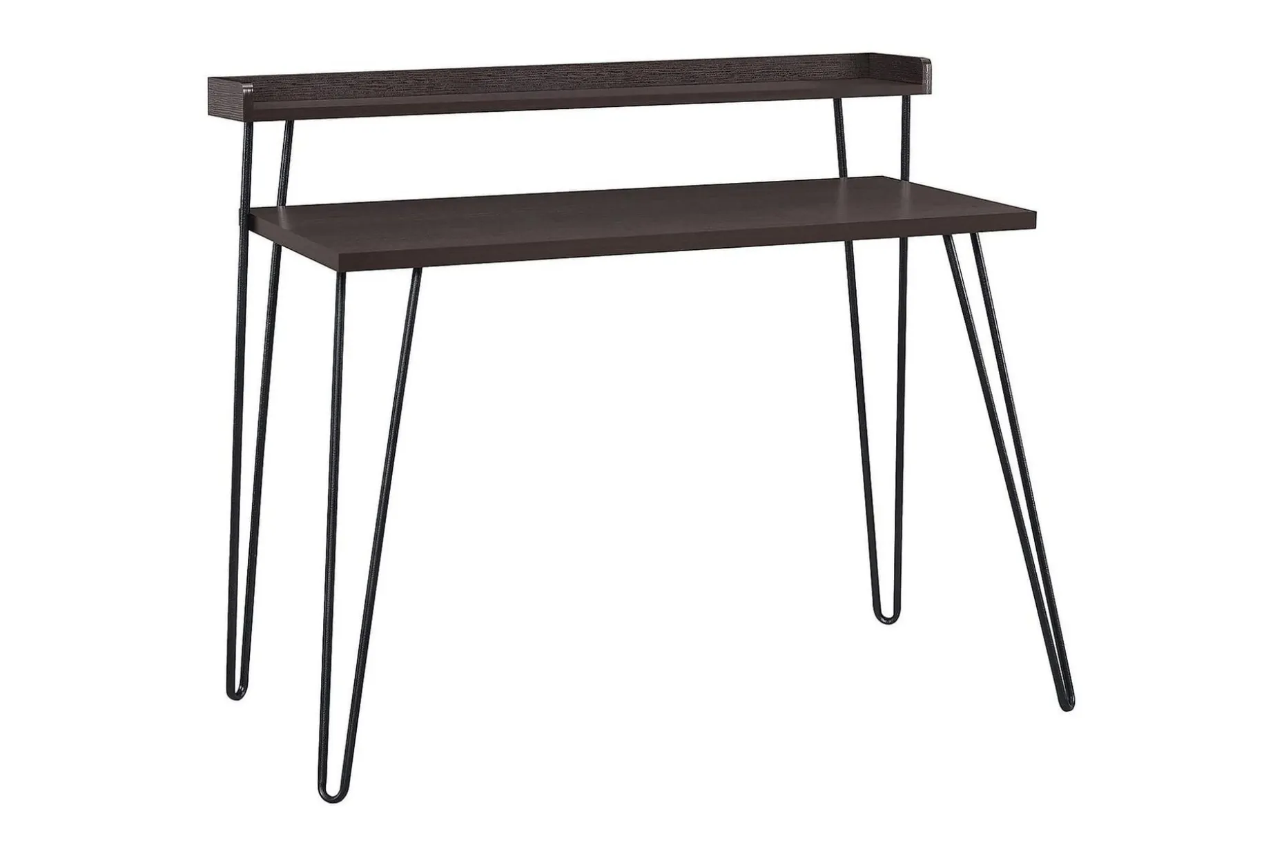 Haven Skrivebord 114 cm med Oppbevaringshylle Espresso/Svart