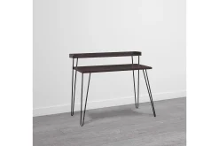 Haven Skrivebord 114 cm med Oppbevaringshylle Espresso/Svart
