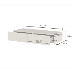 Hengende sminkebord Jukon S med 2 skuffer + speil Ø80 cm