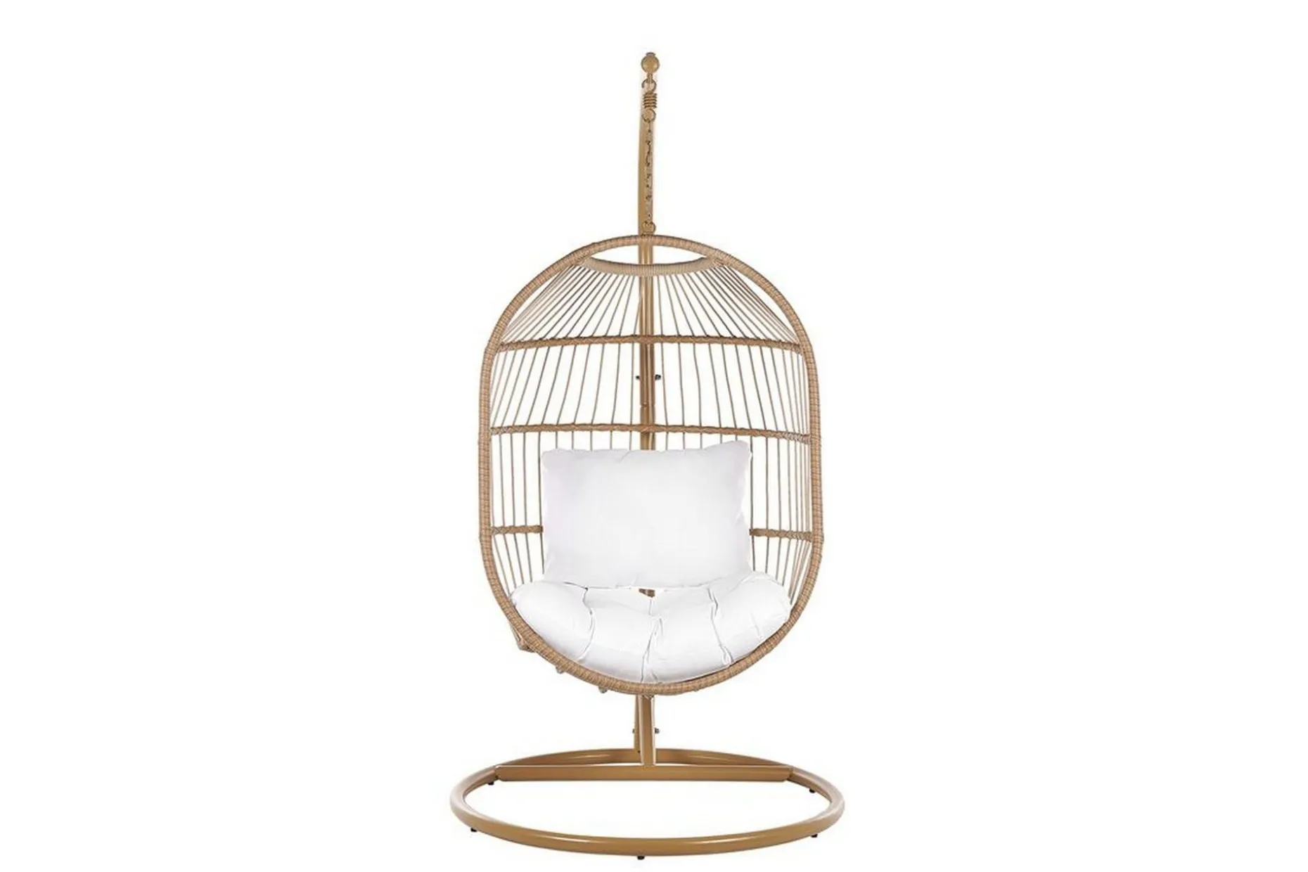 Hengestol med stativ kunstrotting beige ALBA