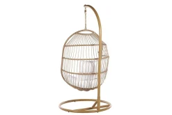 Hengestol med stativ kunstrotting beige ALBA