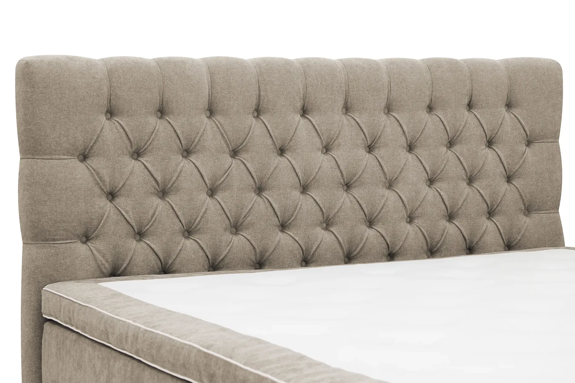 Hilton Lyx komplett sengpakke 180x200 cm kontinentalseng med knappepolstret sengegavl i chenille