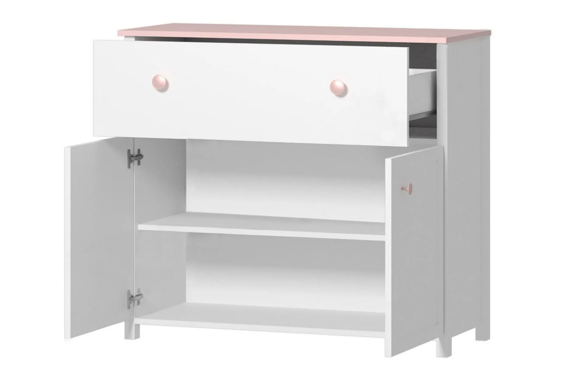 Hilts Byrå 110x90 cm Vit||Pink