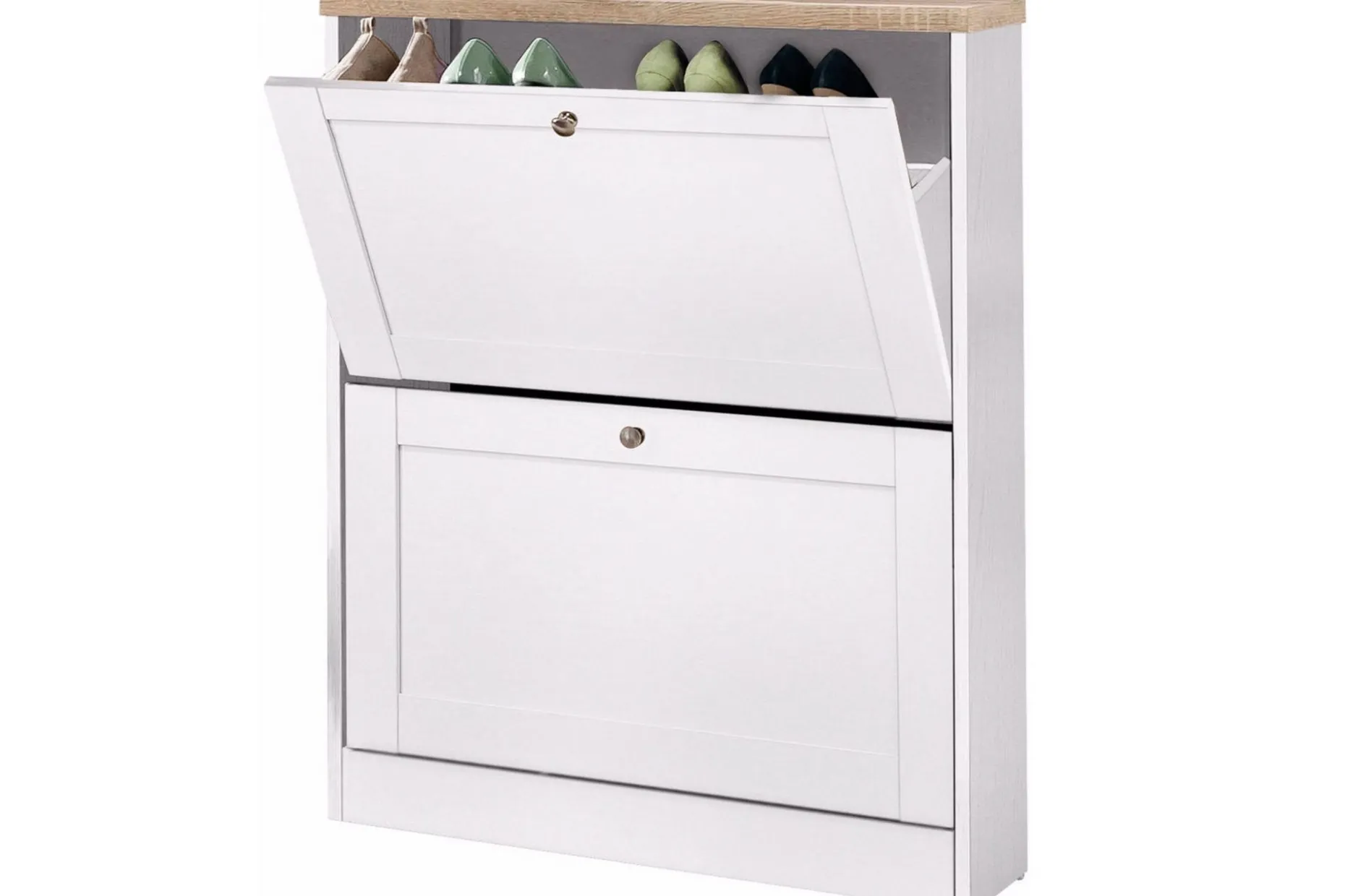 Hjørneskjenk Loft24 Naveen skoskap 70x90 cm Hvit