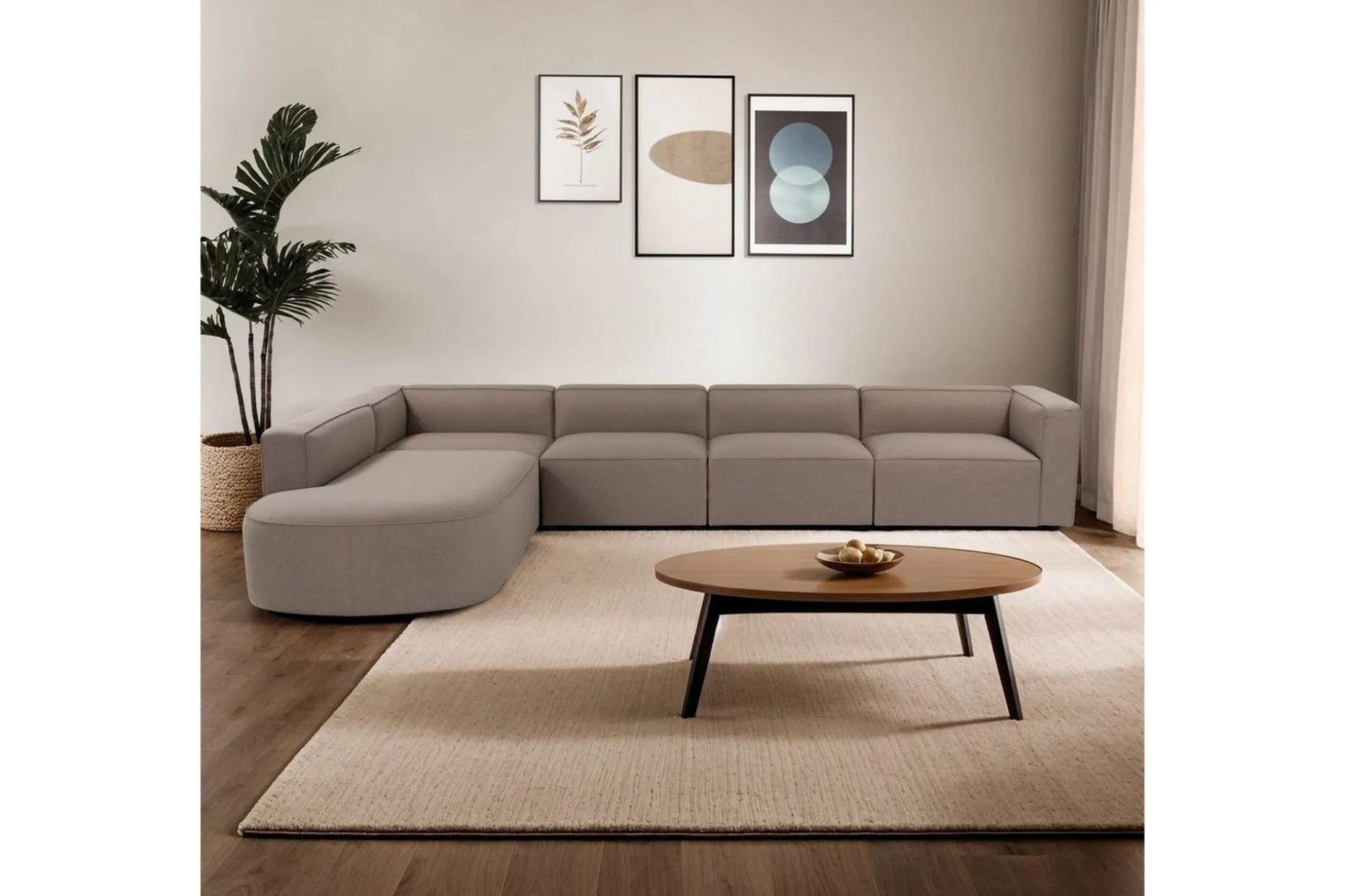 Hjørnesofa Abbas Lys Brun